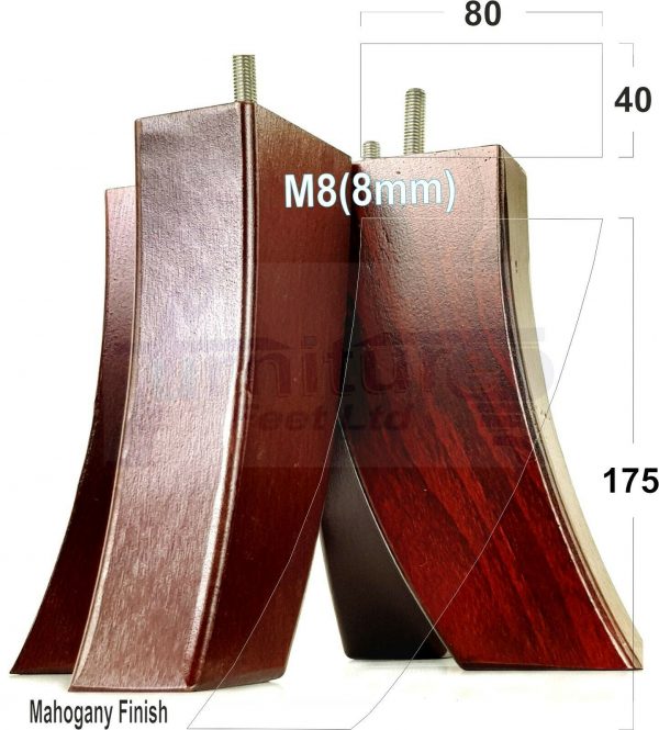 4x TAPERED WOOD SETTEE LEGS 175mm High SOFA REPLACEMENT FURNITURE FEET M8(8mm) - Image 20