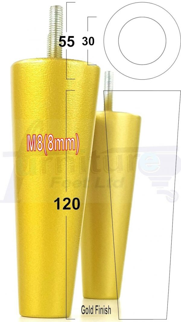 4x WOOD REPLACEMENT FURNITURE CHAIR LEGS M8(8mm) SOFA - SETTEE FEET 120mm HIGH - Image 21