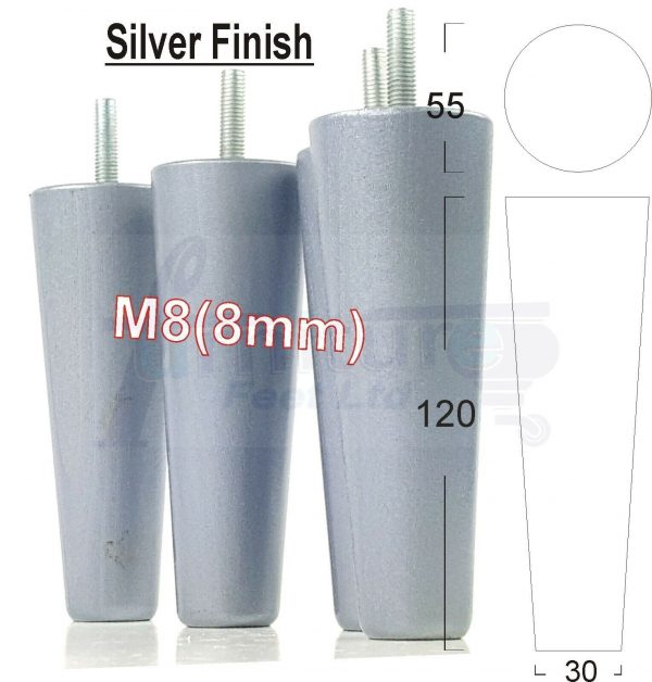 4x WOOD REPLACEMENT FURNITURE CHAIR LEGS M8(8mm) SOFA - SETTEE FEET 120mm HIGH - Image 31