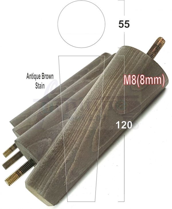 4x WOOD REPLACEMENT FURNITURE CHAIR LEGS M8(8mm) SOFA - SETTEE FEET 120mm HIGH - Image 15