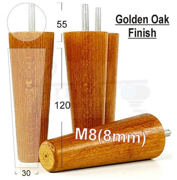 4x WOOD REPLACEMENT FURNITURE CHAIR LEGS M8(8mm) SOFA - SETTEE FEET 120mm HIGH - Image 22