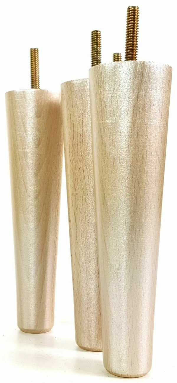 4x WOOD REPLACEMENT FURNITURE CHAIR LEGS M8(8mm) SOFA - SETTEE FEET 240mm HIGH - Image 18