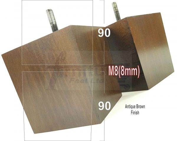 4x WOOD REPLACEMENT FURNITURE CHAIR LEGS M8(8mm) SOFA - SETTEE FEET 90mm HIGH - Image 10