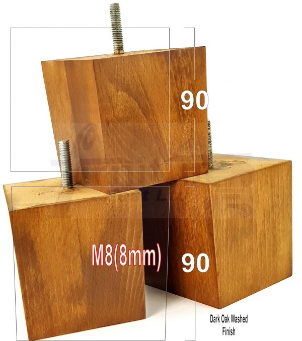 4x WOOD REPLACEMENT FURNITURE CHAIR LEGS M8(8mm) SOFA - SETTEE FEET 90mm HIGH - Image 14