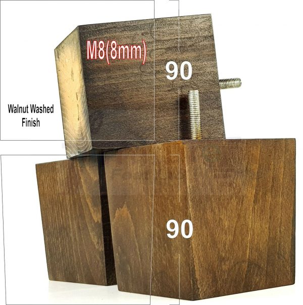 4x WOOD REPLACEMENT FURNITURE CHAIR LEGS M8(8mm) SOFA - SETTEE FEET 90mm HIGH - Image 15