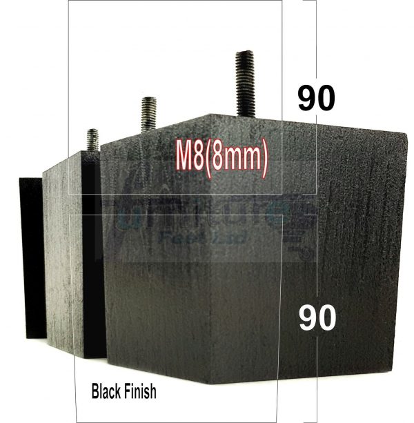 4x WOOD REPLACEMENT FURNITURE CHAIR LEGS M8(8mm) SOFA - SETTEE FEET 90mm HIGH - Image 11