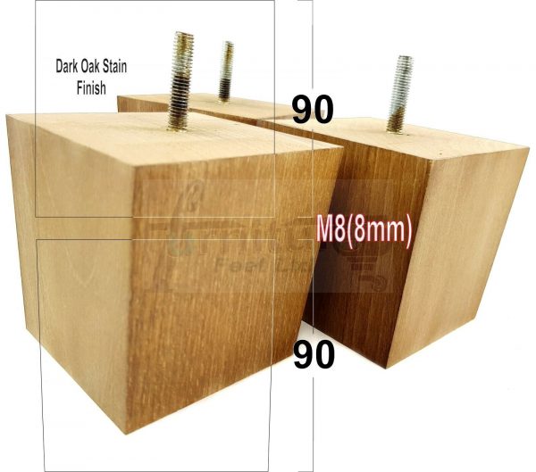 4x WOOD REPLACEMENT FURNITURE CHAIR LEGS M8(8mm) SOFA - SETTEE FEET 90mm HIGH - Image 22