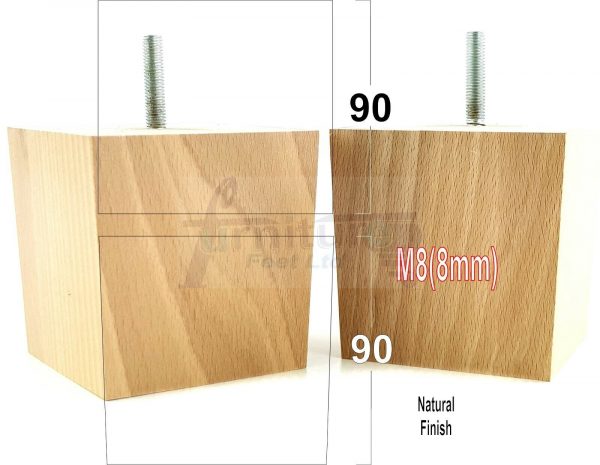 4x WOOD REPLACEMENT FURNITURE CHAIR LEGS M8(8mm) SOFA - SETTEE FEET 90mm HIGH - Image 20