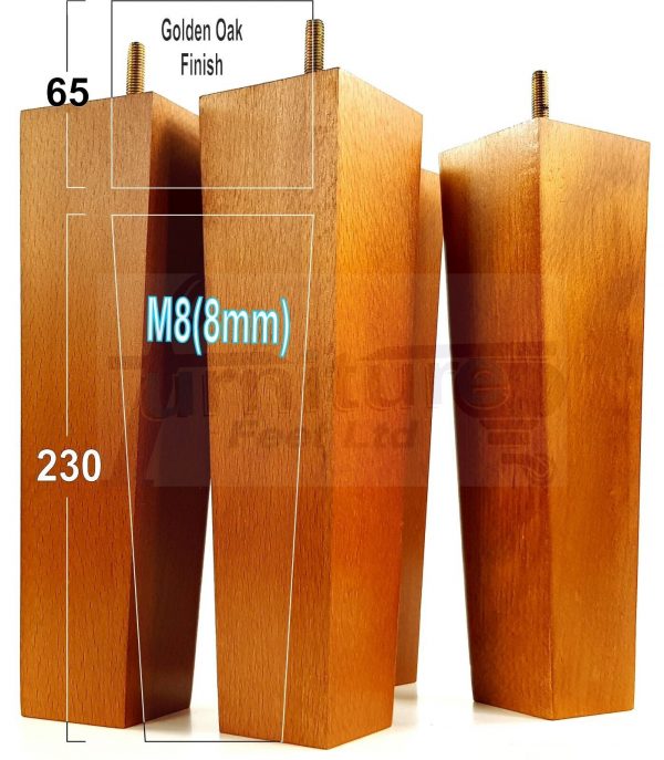 Square Wood Legs Replacement Block Furniture Feet 100 - 240mm High M8 Golden Oak - Image 19